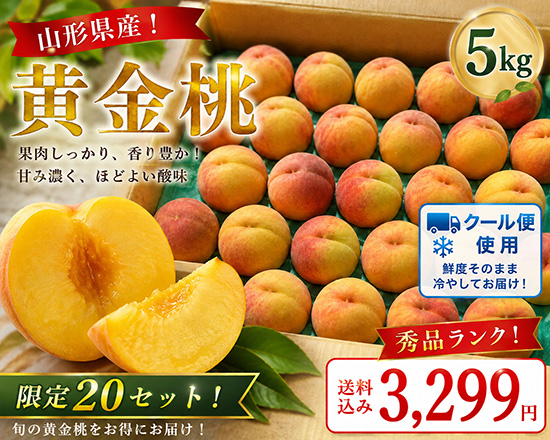 山形県産！黄金桃5㎏（本州と四国の方）※クール送料込み※